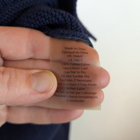 Kinross Navy Garter Stitch Sweater, Sz S - Picture 10 of 10